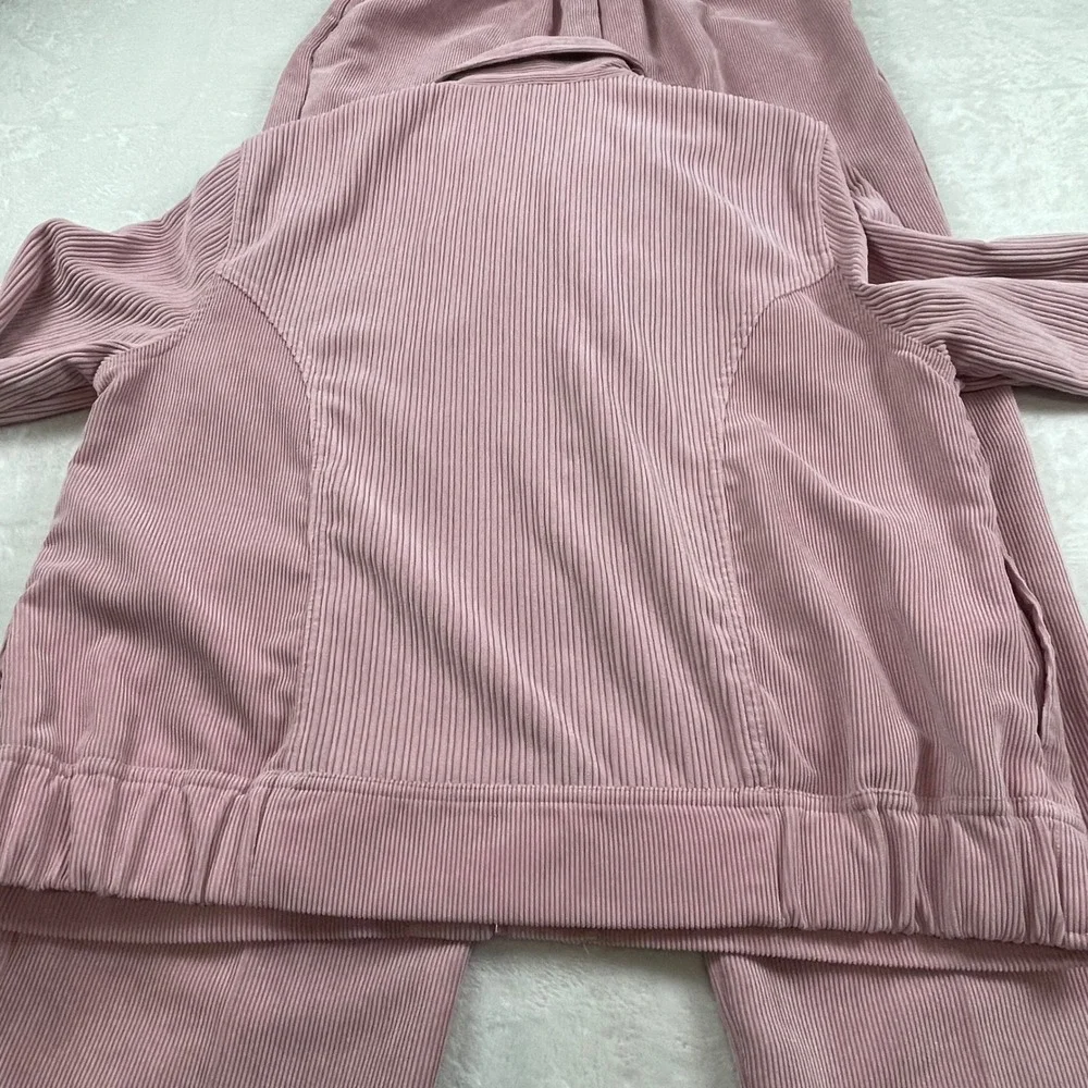 Alfred Dunner‎ Mauve Pink Corduroy Zip Jacket and Pants Set Womens 14